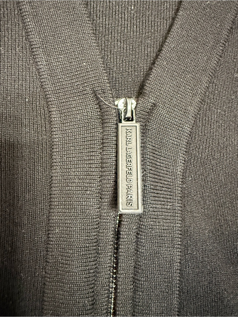 Karl Lagerfeld Black Zip Jacket with Logo-Trim Size XS - Picture 3 of 8